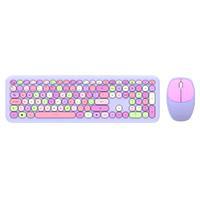 KIT 2 EN 1 TECLADO Y MOUSE INALAMBRICO CREATOR CHIC MK47 / 110 TECLAS / MEMBRANA / RATON OPTICO / USB 2.4 GHZ / 2 BOTONES + SCROLL / MORADO / AC-935173 AC-935173