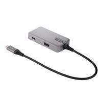 ADAPTADOR STARTECH.COM MULTIPUERTOS USB C - USB-C A HDMI 2.0 4K 60HZ, PD CON PASO DE 100W - HUB USB DE 3 PUERTOS DE 10GBPS - MINI DOCKING STATION USB TIPO C PORTATIL - CABLE DE 25CM DKT31CHPD3