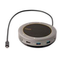 ALTAVOZ DE CONFERENCIA USB-C MINI DOCK STARTECH.COM, ALTAVOZ PORTATIL PARA SALA DE JUNTAS Y ADAPTADOR MULTIPUERTO, USB-C A VGA/4K HDMI, 2X HUB USB-A, MICROFONO/ALTAVOZ, EQUIPOS/ZOOM/SOFTPHONE/TEAMS DKTBRSPMPD