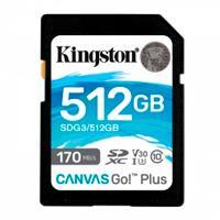 MEMORIA FLASH SD KINGSTON SDXC CANVAS GO PLUS 512GB 170RC10 UHS-I U3 V30(SDG3/512GB) SDG3/512GB