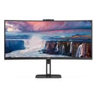 MONITOR CURVO AOC 34 PANEL VA / FRECUENCIA 100HZ / T.D.R  4 MS / FLICKER FREE / LOW BLUE LIGHT / COLOR NEGRO/ HDMI / VGA / DISPLAYPORT / ASPECTO 21:9 / RESOLUCION 3440 X 1440 / BRILLO 300 CD/M2 CU34V5CW/BK