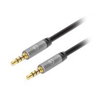 CABLE AUDIO ESTEREO, MANHATTAN,356008, 3.5MM M-M 3.0M NEGRO/ALUMINIO PLATEADO 356008