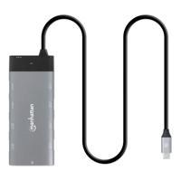 DOCKING USB-C , MANHATTAN, 130714 ,10 PTOS, 2XHDMI, 5XUSB-A, USB-C, USB-C PD, RJ45, TARJETA SD-MICROSD 130714