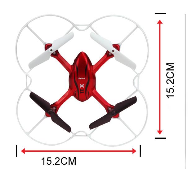 Drone Syma X11 Cuadrupedo con pila recargable, Color Rojo