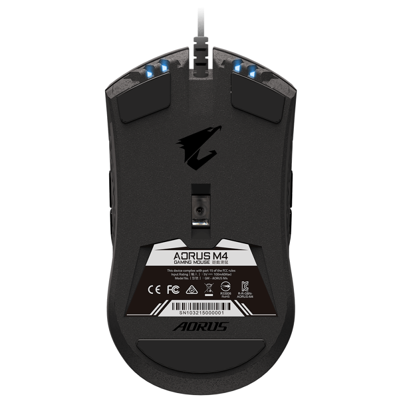 Mouse Gaming Gigabyte AORUS M4, 6400 DPI, RGB, OMCRON, Negro