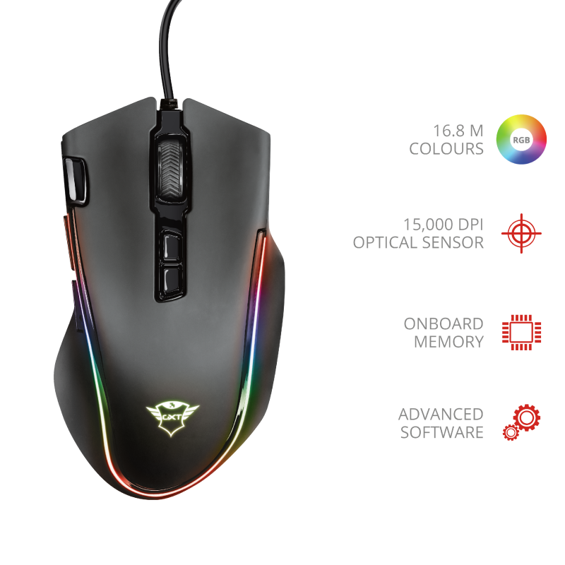 Mouse Trust Gaming GXT 188 Laban RGB 21789