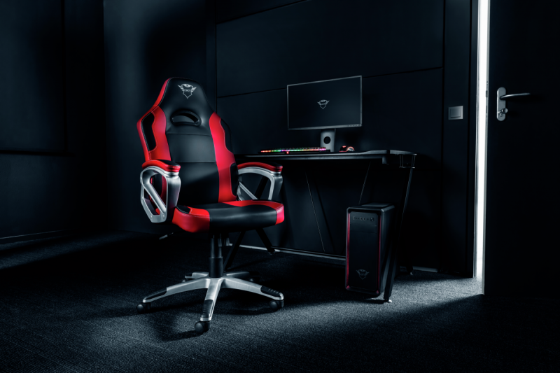 Silla Gaming Trust GXT 705R Ryon, reclinable, Color Negro/Rojo, 22256