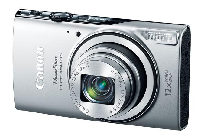 Cámara Canon PowerShot ELPH 350 IS, 20 mpx, 12x Óptico, 3" LCD, Flash, Batería Recargable, Video FullHD, WiFi, Color Plata