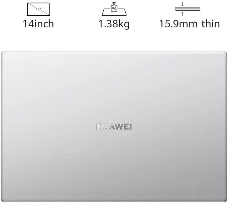 Laptop Huawei MateBook D14 Procesador AMD Ryzen 5 3500U (hasta 3.7 GHz), Memoria de 8GB DDR4, SSD de 512GB, Pantalla de 14" LED, Video Radeon Vega 8, Windows 10 Home, 53010UPF