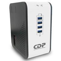 REGULADOR CDP 1000VA / 400W, 8 CONTACTOS, CON ENTRADA USB PARA TABLETAS Y CELULARES CALIDAD Y DISEÑO R2CU-AVR 1008