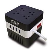 REGULADOR CDP 600VA / 300W, 4 CONTACTOS, 4 PUERTOS USB. INCLUYE SUPRESION DE PICOS. RU-AVR 604