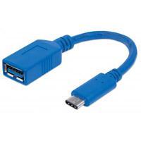CABLE MANHATTAN USB TIPO-C  CM-AH  15CM  3A AZUL 353540