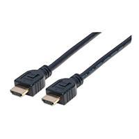 CABLE HDMI 2.0 M-M  MANHATTAN DE ALTA VELOCIDAD CON ETHERNET PARA PARED (INTRAMURO) 1.0 MTS (3FT) BLINDADO COLOR NEGRO 353922