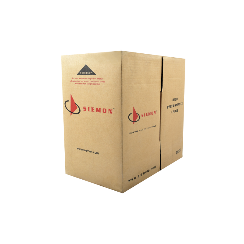 Bobina de Cable UTP Cat6 Siemon 9C6L4-E2-06-RXA, de 4 pares, LS0H (Bajo humo, cero halógenos), Color Azul, 24 AWG, 305m