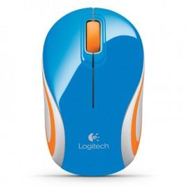 MOUSE LOGITECH M187 MINI INALAMBRICO AZUL/NARANJA (910-003788)