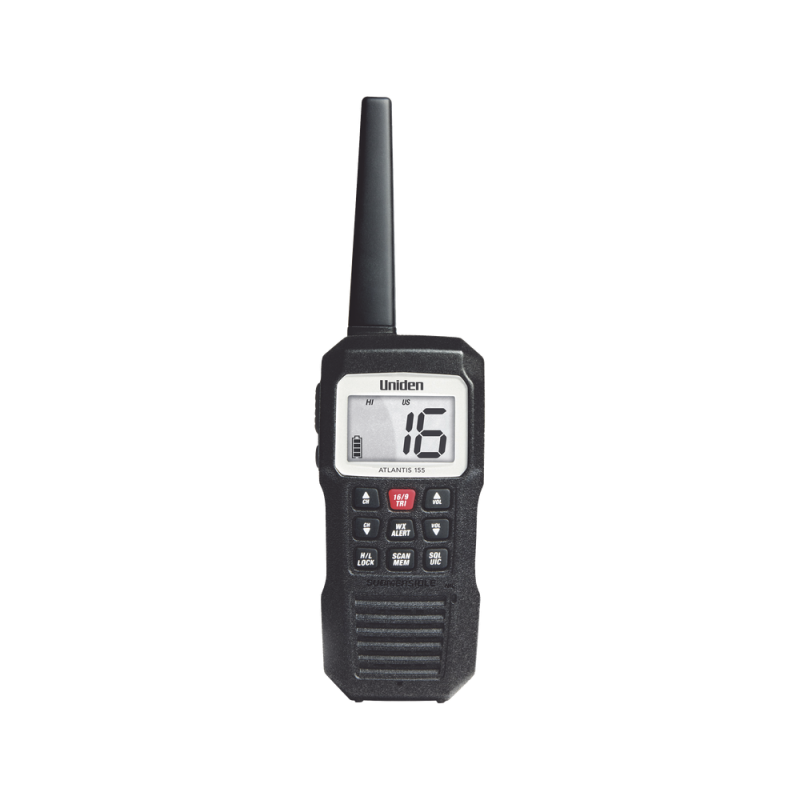 Radio Marino Portátil VHF, flotante y sumergible, Rx: 156.050-163.275MHz Tx: 156.025-157.425MHz, cumple con los canales marinos Internacionales, de EUA y Canadá ATLANTIS155
