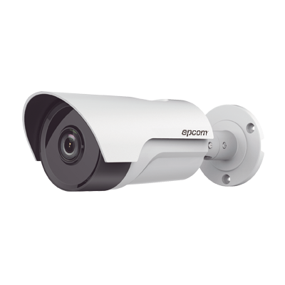 Cámara Epcom B8TURBOEXIR28W bala TurboHD 1080P con lente fijo de 2.8mm e IR inteligente con Doble EXIR polarizado para 80m, Color blanco