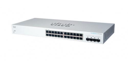 Switch Cisco Gigabit Ethernet Business 220, 24 Puertos 10/100/1000 + 4 Puertos SFP, 56Gbit/s, 8.192 Entradas - Gestionado