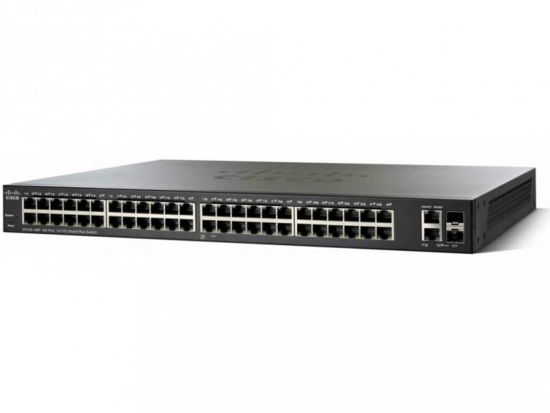 Switch Administrable Capa 3 Cisco SF350-48 48 puertos 10/100 Fast Ethernet, 2 puertos Gigabit Ethernet, 2 puertos combo RJ45/SFP, Montable en Rack