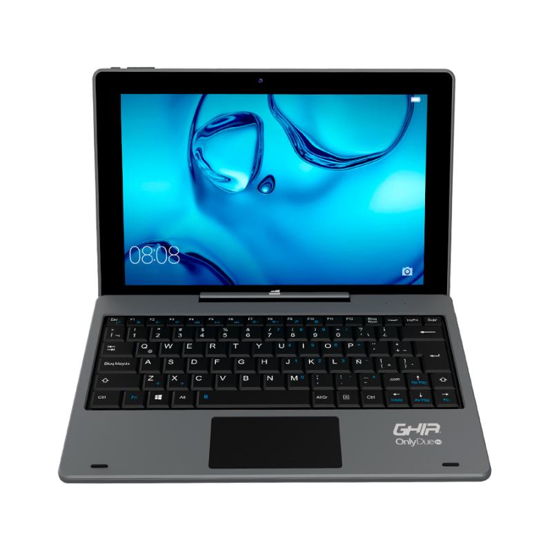 Ghia 2 en 1 Only Due Pro 10.1" HD, Intel Celeron J3355 2GHz, 3GB, 64GB eMMC, Windows 10 Pro 64-bit, Español, Gris