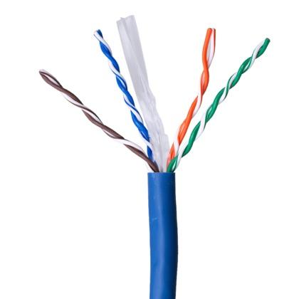 Bobina de cable UTP 4 pares CAT6 100% Cobre, color Azul, 23 AWG, 305M, GCB-008