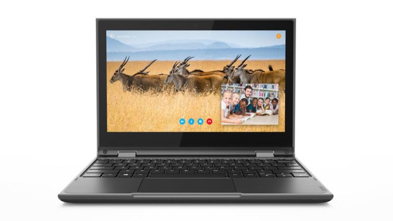 Laptop Lenovo 300e 2 en 1 11.6" Táctil Intel Celeron N4120 Disco duro 64 GB Ram 4 GB Windows 10 Pro Color Negro 81M900BELM