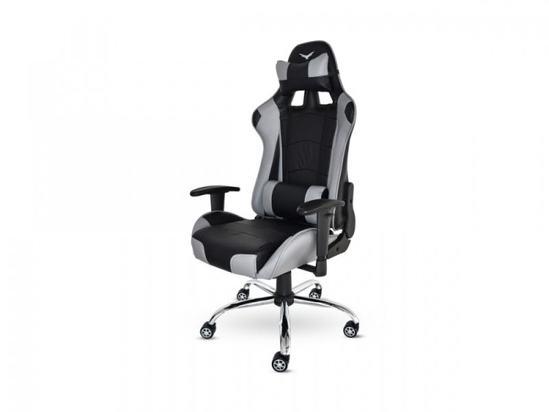Silla Gaming Naceb Technology SOLDIER - Gamer, Negro/Gris, Piel Sintética