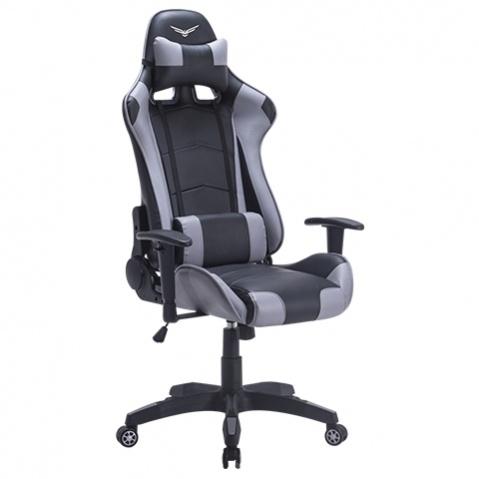 Silla Gaming Naceb Technology SOLDIER - Gamer, Negro/Gris, Piel Sintética