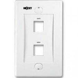 Nexxt Solutions Placa para Pared Doble, RJ-45, 2 Salidas, Blanco