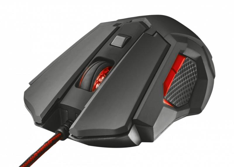 Mouse Gamer Trust Óptico GXT 148 Orna, Alámbrico, USB, 3200DPI, Negro/Rojo 21197