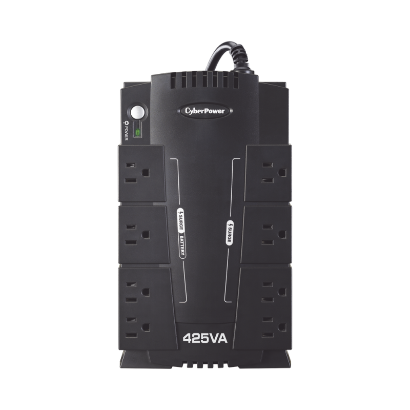UPS de 425 VA/255 W, Topología Standby, Entrada 120 Vca NEMA 5-15P, Tipo Gabinete Compacto, Con 8 Tomas NEMA 5-15R CP425SLG
