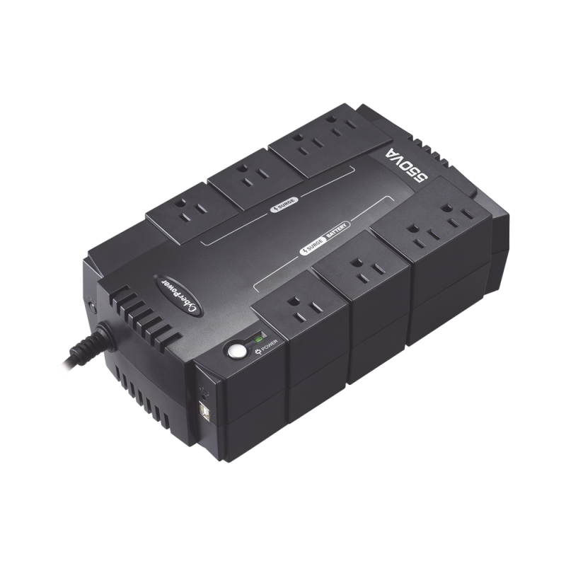 UPS de 550 VA/330 W, Topología Standby, Entrada 120 Vca NEMA 5-15P, Tipo Gabinete Compacto, Con 8 Tomas NEMA 5-15R CP550SLG