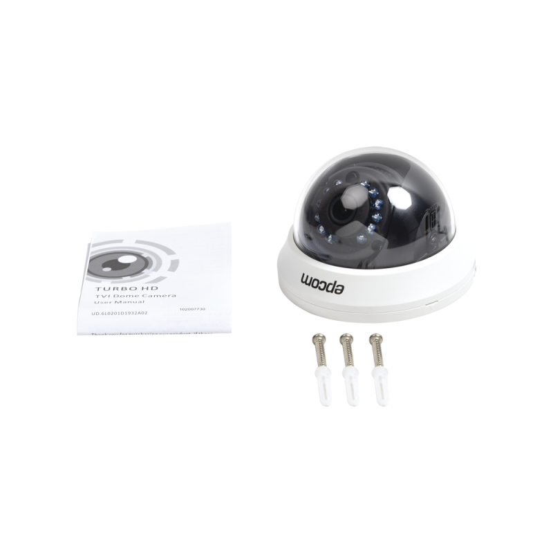 Domo interior 1080p TurboHD con lente 2.8 mm, IR 20m,OSD, color blanco D8-TURBO-W