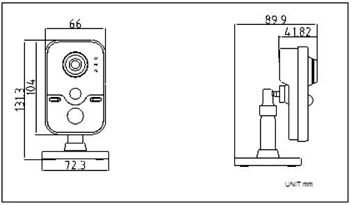 Camara Hikvision DS2CD2410FIW Cubo IP, WiFi, para interior,1 MP, Scan progresivo, IR 10m, incluye PIR para detección de movimiento.