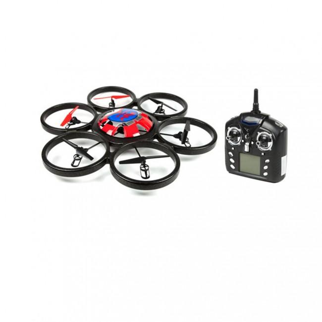 Drone Hexacopter WLToys V323, 2.4 ghz hasta 150 megros, 360 grados, color Negro