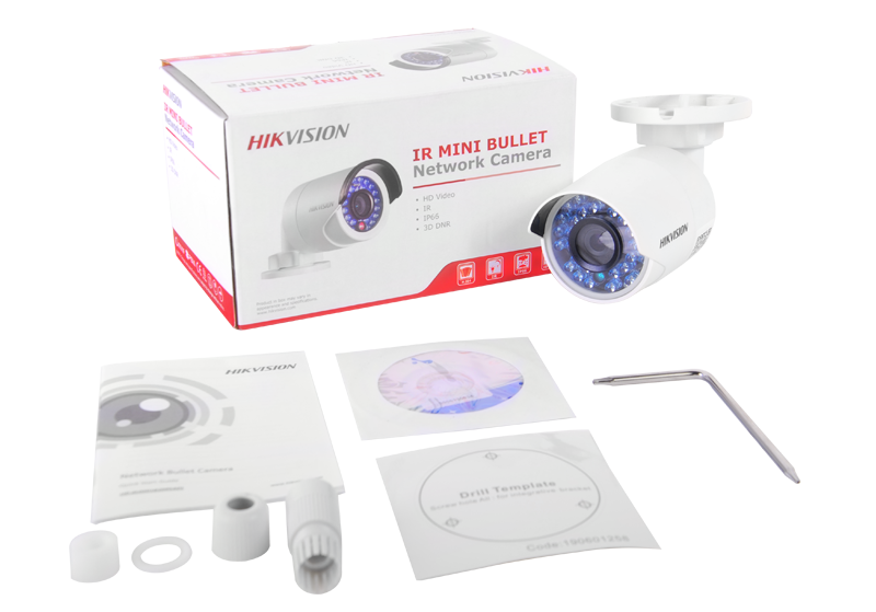 Cámara IP tipo mini bala 2 megapixeles con IR (30m) día/noche real, DWDR, 3D-DNR, ONVIF, MicroSD DS2CD2020FI