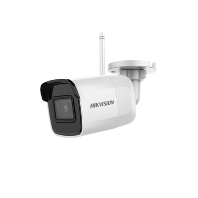 Cámara Mini Bala IP Hikvision DS-2CD2041G1-IDW1, 4 Megapixel, 30 mts IR, IP66, WIFI, dWDR, Lente 2.8 mm, Soporta Micro SD, H.265+, Micrófono Interconstruido