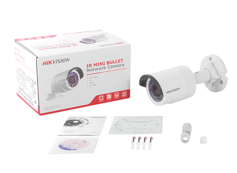 Mini Bala IP 5 Megapixel / H.264+ / Hik-Connect P2P / 30 mts IR Inteligente / dWDR / PoE / IP66 / Exterior / ONVIF DS-2CD2052-I