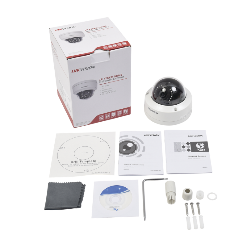 Domo IP 2 Megapixel / 30 mts IR Inteligente / H.264+ / WDR 120dB / MicroSD / IP67 / IK10 / Entrada-Salida audio y alarma / PoE / WIFI DS-2CD2122FWD-IWS