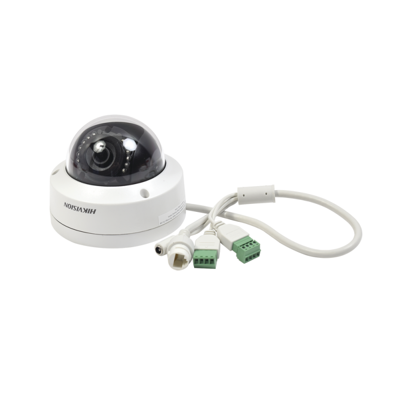 Domo IP 2 Megapixel / 30 mts IR Inteligente / H.264+ / WDR 120dB / MicroSD / IP67 / IK10 / Entrada-Salida audio y alarma / PoE / WIFI DS-2CD2122FWD-IWS