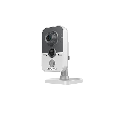 Cámara IP tipo Cubo para interior, 3 MP, scan progresivo, IR 10m, incluye PIR para detección de movimiento, lente fijo 4 mm. DS-2CD2432F-I