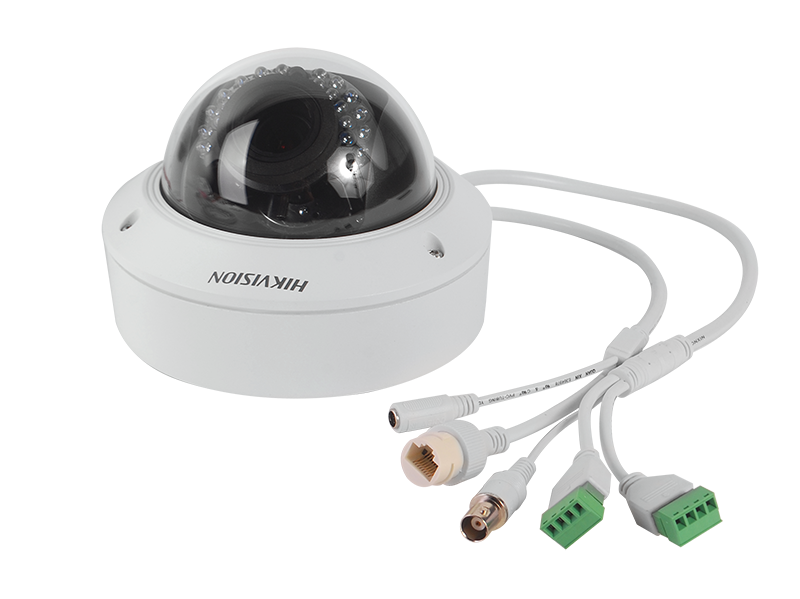 Domo IP 5MP Antivandalico / Lente Varifocal 2.8 a 12 mm / 20m IR Inteligente / Hik-Connect P2P / H.264+ / Entrada y Salida audio y alarma / IP66 / IK10 DS-2CD2752F-IS
