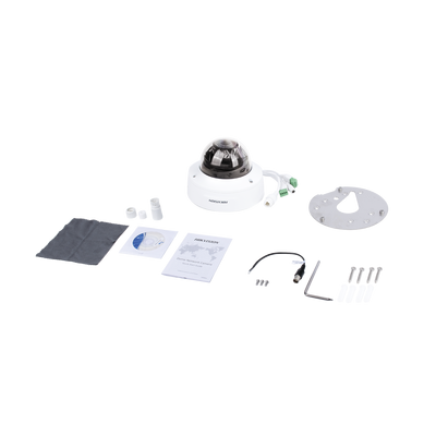 Cámara domo Hikvision DS-2CD2763G1-IZS, IP 6 Megapixel / Lente Mot. 2.8 a 12 mm / 30 mts IR EXIR / Exterior IP67 / IK10 / Entrada y Salida de Audio y Alarma.