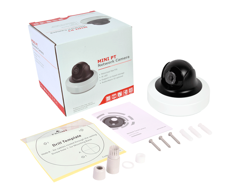 Mini Domo Pan/Tilt(PT) IP 4 Megapixel IR(Oculto) PoE , WDR, H.264+, Almacenamiento SD XPT-4MDW