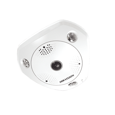 Fisheye 6MP para Interior, 180°/360°, Dia/Noche Real, IR 15m, dWDR, MicroSD, Entrada/Salida audio y alarma DS-2CD6362F-IS
