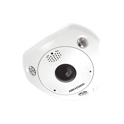 Fisheye IP 12 Megapixel Hikvision DS-2CD63C5G0E-IVS, 180° - 360°, WDR 120 dB, Exterior IP67, IK08, 15 mts IR, Entrada y Salida de Audio y Alarma, Múltiples Vistas