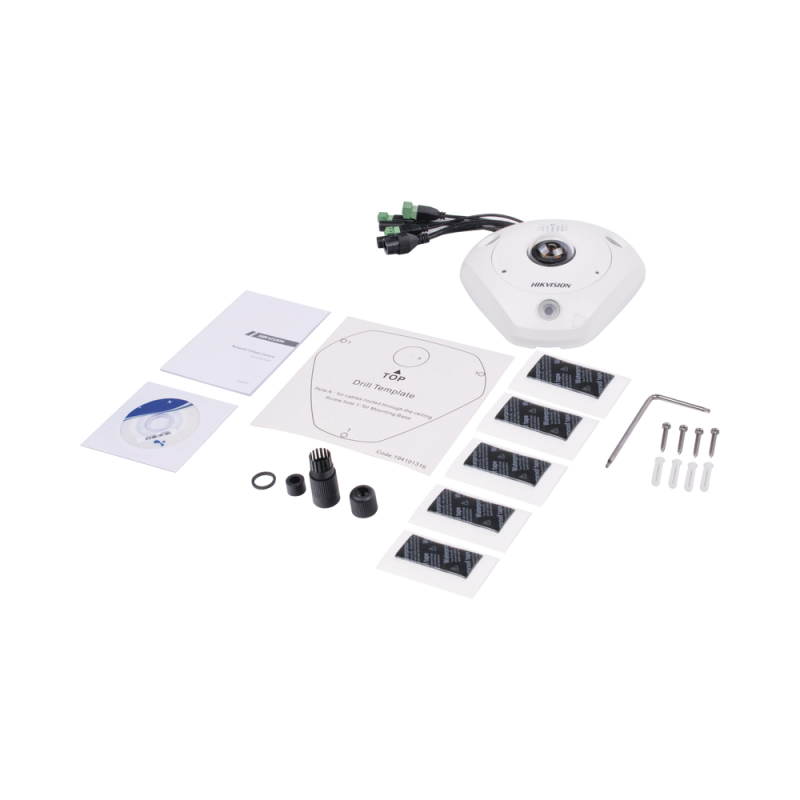 Fisheye IP 12 Megapixel Hikvision DS-2CD63C5G0-IVS, Lente Immervision, 180° - 360°, WDR 120 dB, Heat Map, Exterior IP67, IK08, Entrada y Salida de Audio y Alarma, Múltiples Vistas 