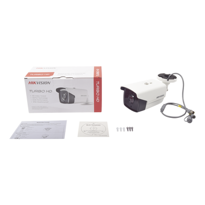 Cámara Hikvision DS-2CE16H0T-IT3F, bala TURBOHD 5 Megapixel / Lente 2.8 mm / 4 Tecnologías (TVI / AHD / CVI / CVBS) / 40 mts IR EXIR / IP67.