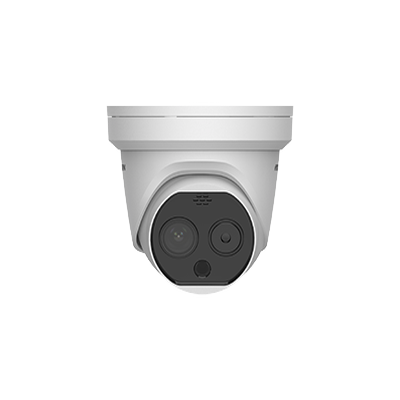 Cámara térmica Hikvision DS-2TD1217B-3/PA, Turret IP Dual / Térmica 3.1 mm (320X 240) / Óptico 4 mm (4 Megapixel) / 15 mts IR / IP66 / PoE / Termométrica / Detección de Temperatura.