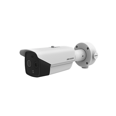 Cámara térmica Hikvision DS-2TD2617B-3/PA, bala IP Dual / Térmica 3.1 mm (320X 240) / Óptico 4 mm (4 Megapixel) / 40 mts IR / IP66 / PoE / Termométrica / Detección de Temperatura.